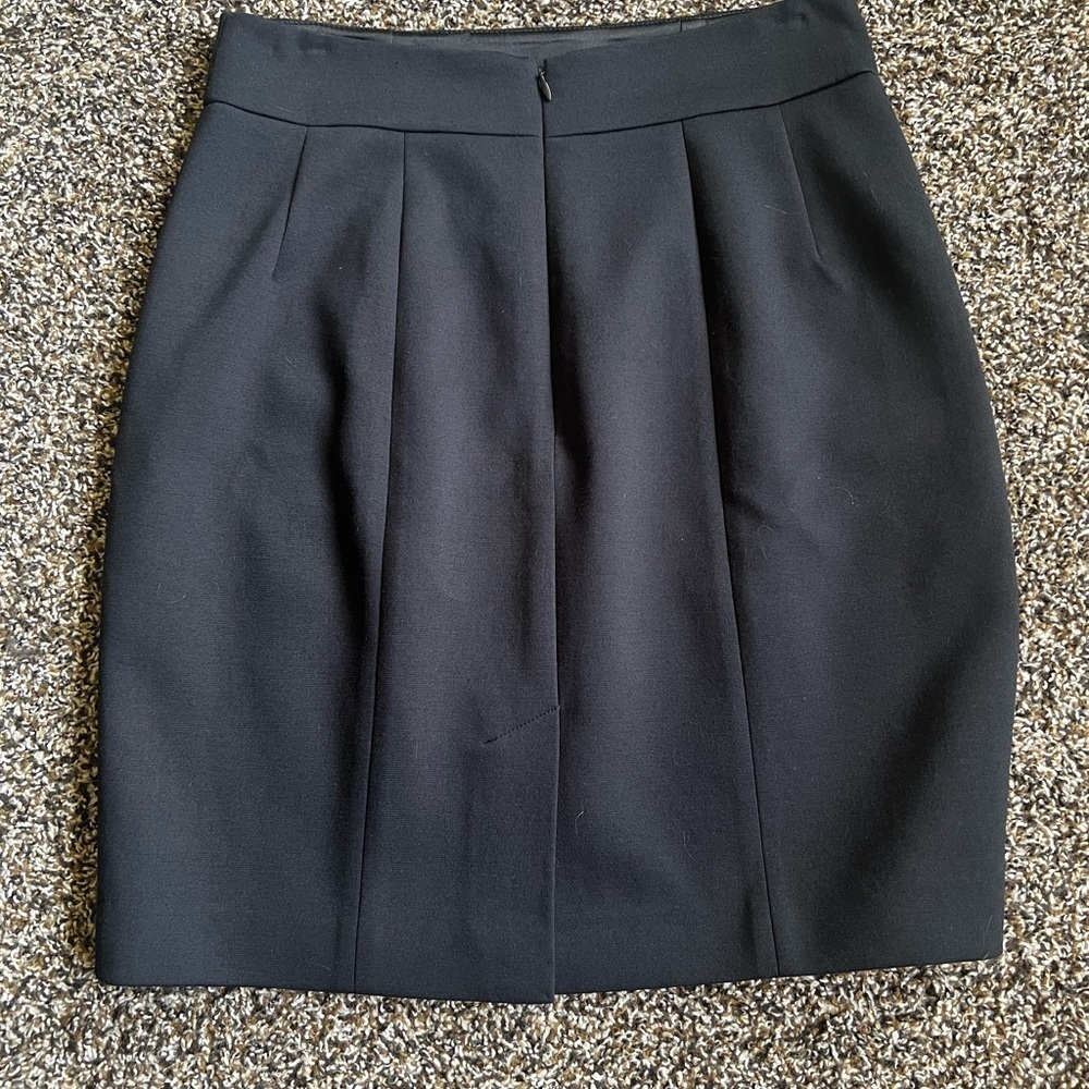 Tahari Blue Mini Pencil Skirt with Pleats - Picture 4 of 4